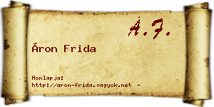 Áron Frida névjegykártya
